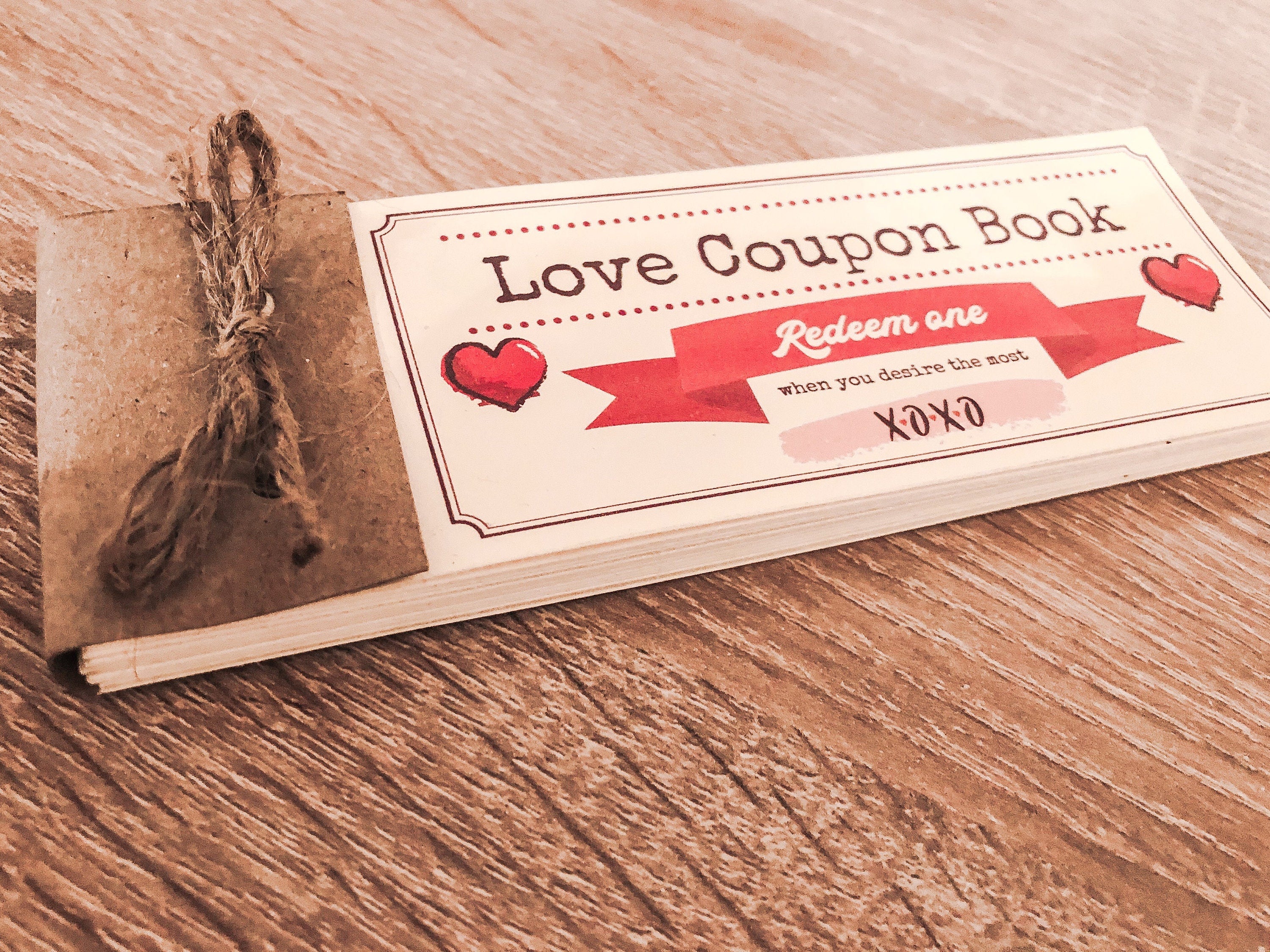 Handmade Gift Coupon Book - 20 Love Coupons