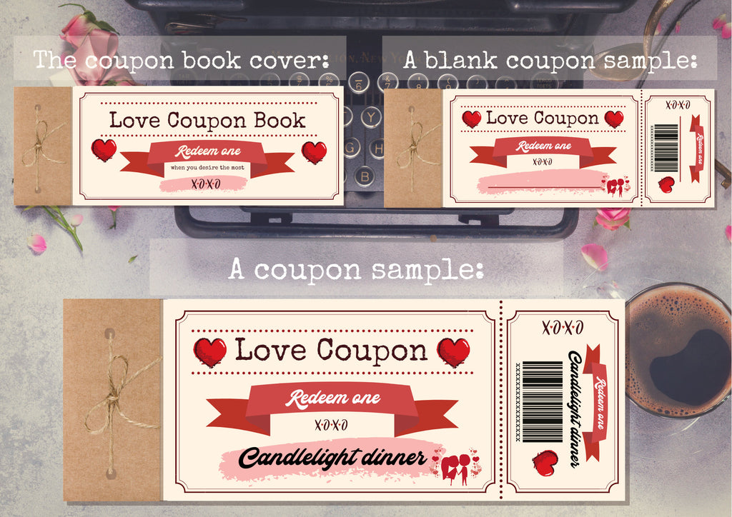Handmade Gift Coupon Book - 20 Love Coupons