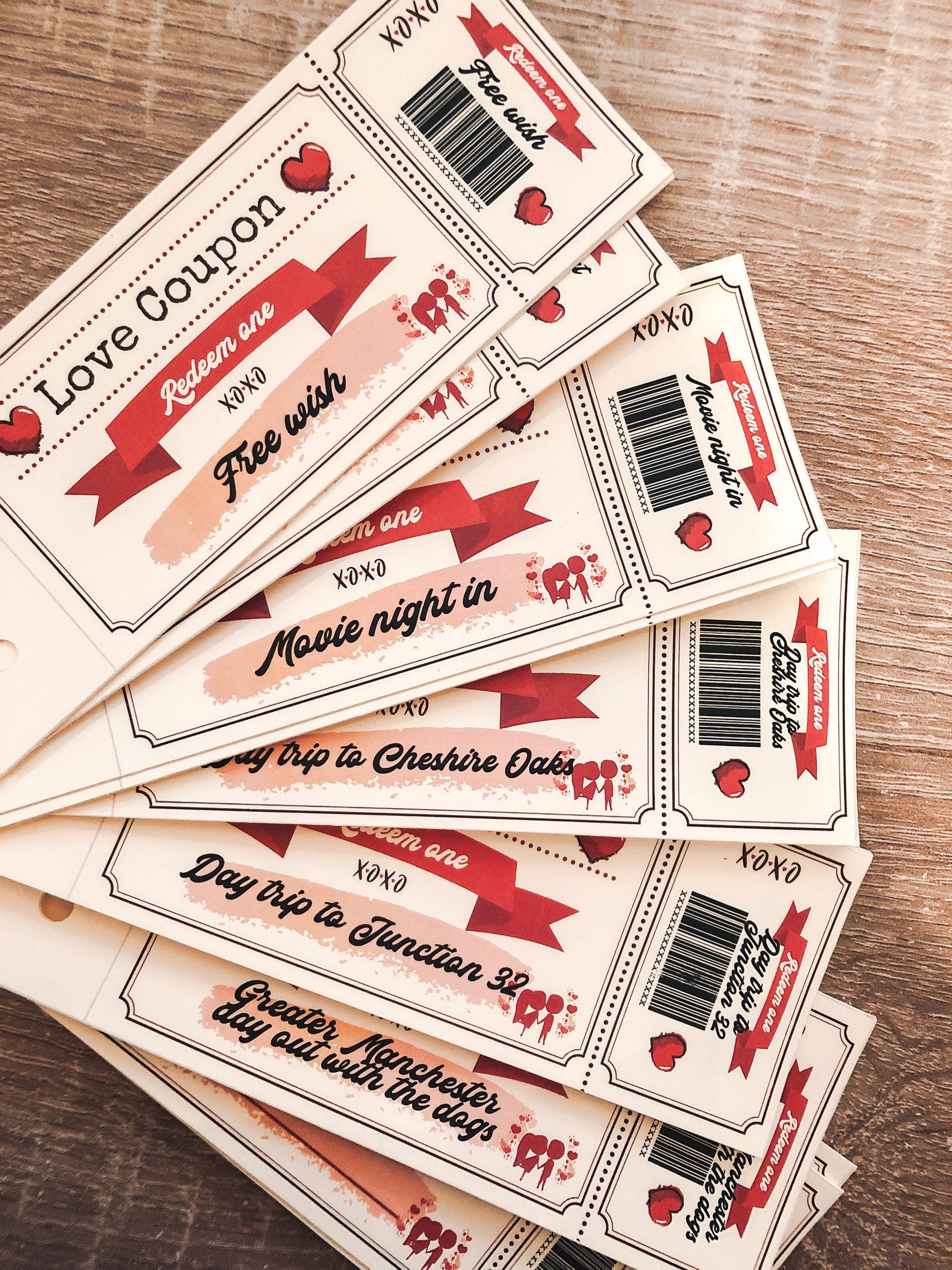 Handmade Gift Coupon Book - 20 Love Coupons