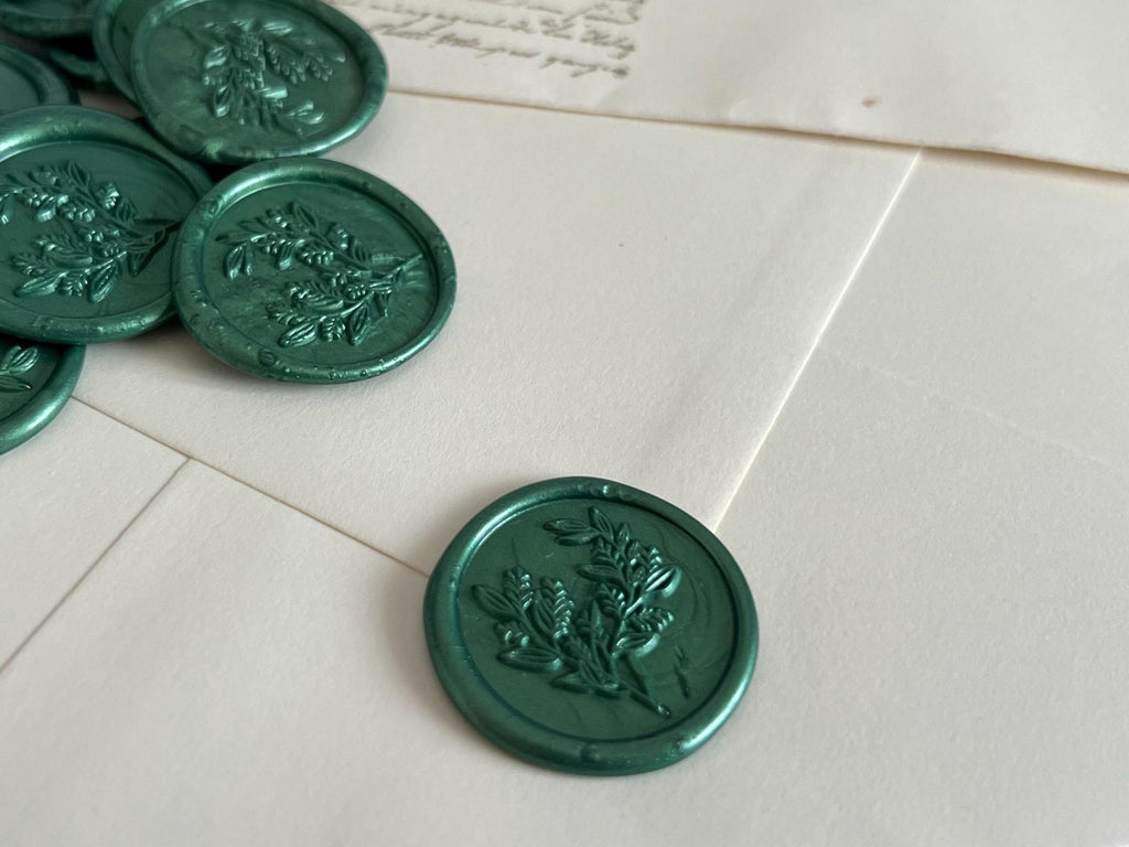 Green Wax Seal Stickers – Pre-Made Self-Adhesive Wax Seals