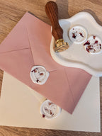Floral White Wax Seal Stickers: Dried Flower Self-Adhesive Seals