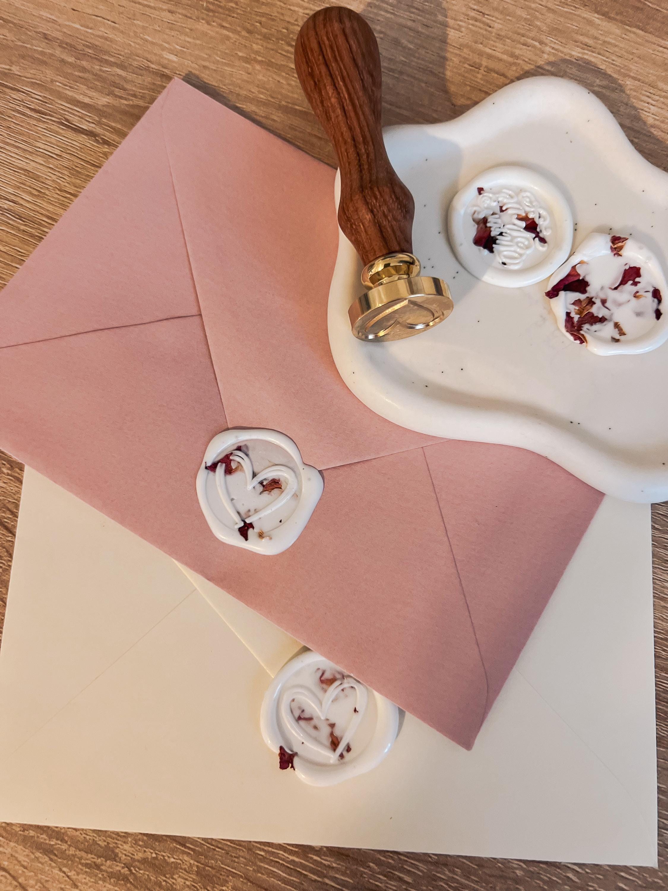 Floral White Wax Seal Stickers: Dried Flower Self-Adhesive Seals